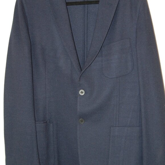Q By Flynt Men's Blue 2 Button 60% Wool Jacket NWT - Picture 3 of 10
